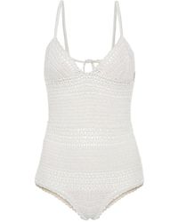 She Made Me Costume intero in cotone crochet - Neutro