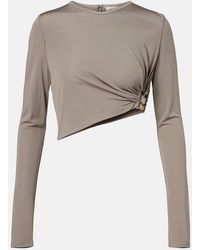 Christopher Esber - Bezel Quartz Asymmetric Jersey Crop Top - Lyst