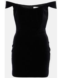 Alex Perry - Off-Shoulder Velvet Bustier Dress - Lyst