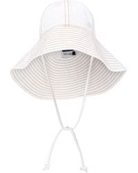 Maison Michel Julianne Denim Bucket Hat - White