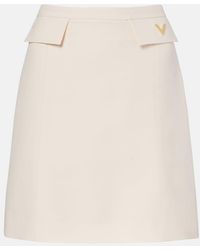 Valentino - Crepe Couture Vgold Miniskirt - Lyst