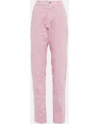 Mugler Low-Rise Wide Jeans - Pink