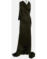 Victoria Beckham - Draped Crepe Satin Gown - Lyst