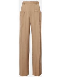 Victoria Beckham - Pinstripe Virgin Wool Wide-Leg Pants - Lyst