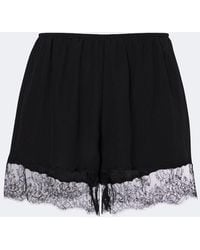 Dolce & Gabbana - Shorts En Mezcla De Seda Con Encaje - Lyst