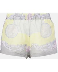 Versace - Medusa Cameo Semi-Sheer Cotton And Silk Shorts - Lyst