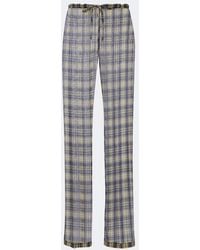 Dries Van Noten - Semi-Sheer Checked Chiffon Wide-Leg Pants - Lyst