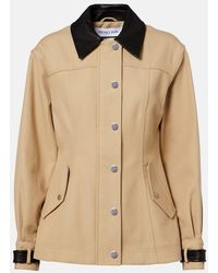 Veronica Beard - Talla Leather-Trimmed Cotton Blouson Jacket - Lyst