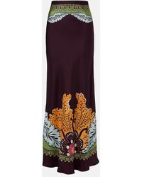La DoubleJ - Sleek Placee Silk Maxi Skirt - Lyst