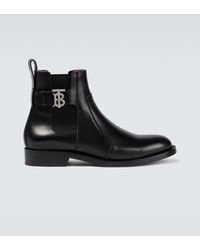 Burberry Chelsea-Boots mit Monogramm - Schwarz