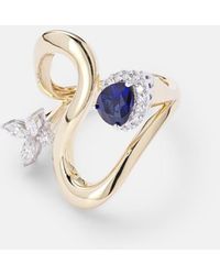 YEPREM - Reign Supreme 18Kt Ring With Diamonds And Sapphires - Lyst