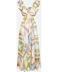 Zimmermann - Halcyon Floral Silk Maxi Dress - Lyst