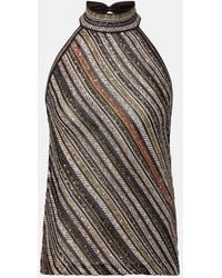 Missoni - Striped Sequined Halterneck Top - Lyst