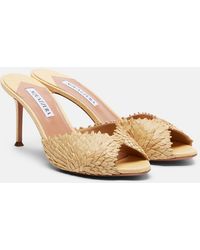 Aquazzura - Rio Flirt Raffia Mules - Lyst