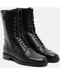 Manolo Blahnik - Lugata Leather Combat Boots - Lyst