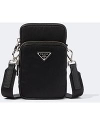 Prada - Re-Nylon And Saffiano Leather Phone Pouch - Lyst