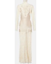 Rabanne - Lace-Trimmed Maxi Dress - Lyst