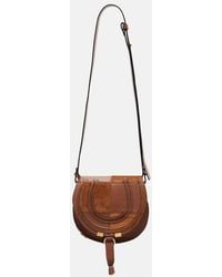 Chloé - Marcie Small Leather And Suede Crossbody Bag - Lyst
