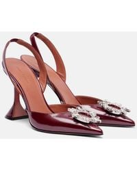 AMINA MUADDI - Begum 95 Patent Leather Slingback Pumps - Lyst
