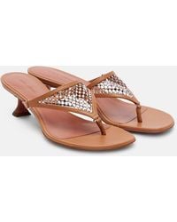 AMINA MUADDI - Cameron 45 Embellished Thong Sandals - Lyst