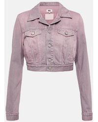 MM6 by Maison Margiela - Cropped Denim Jacket - Lyst
