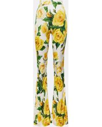 Dolce & Gabbana - Pantalon evase a fleurs - Lyst
