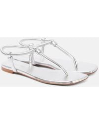 Gianvito Rossi - Juno Metallic Leather Thong Sandals - Lyst