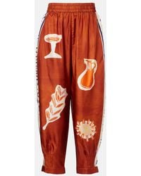 ALÉMAIS - X Lrnce Soleil D'Amour Silk Tapered Pants - Lyst