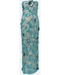 Rachel Gilbert - Pierre Embellished Floral-Applique Gown - Lyst