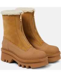 Chloé - Raina Shearling-lined Leather Ankle Boots - Lyst