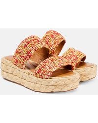 Robert Clergerie - Plateausandalen Arlene 2 Aus Raffiabast - Lyst