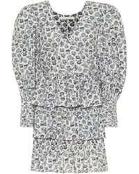 LoveShackFancy Minikleid Paris aus Baumwolle - Grau