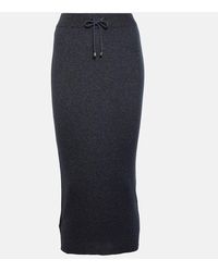 Brunello Cucinelli - Ribbed-knit Cashmere Midi Skirt - Lyst