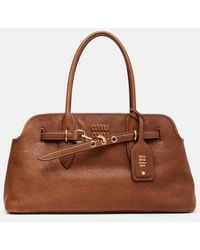 Miu Miu - Aventure Large Leather Tote Bag - Lyst