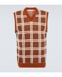 Marni - Checked Wool-blend Sweater Vest - Lyst