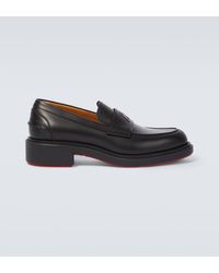 Christian Louboutin - Monogram Leather Loafers - Lyst