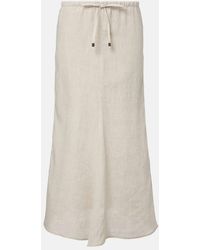 Brunello Cucinelli - Monili Linen Maxi Skirt - Lyst