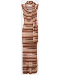 AYA MUSE - Striped Silk-Blend Midi Dress - Lyst