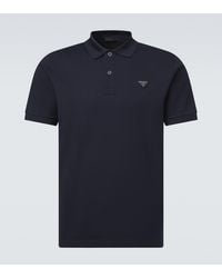 Prada - Cotton Pique Polo Shirt - Lyst