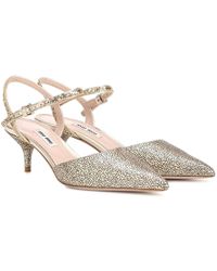 Miu Miu Pumps slingback in pelle metallizzata - Multicolore