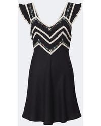 RIXO London - Diaz Embroidered Lace-Trimmed Minidress - Lyst