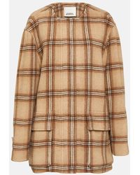 Isabel Marant - Checked Wool Blend Coat - Lyst