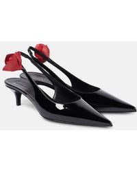 Magda Butrym - Floral-Applique Leather Slingback Pumps - Lyst
