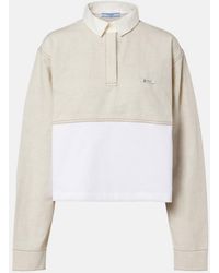 Prada - Cotton And Linen Polo Shirt - Lyst