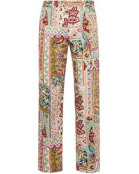Femme Pantalons décontractés Pantalon slim a taille haute en coton Coton Etro en coloris Rouge élégants et chinos Pantalons décontractés 30 % de réduction élégants et chinos Etro 