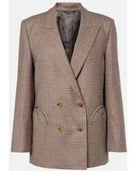 Blazé Milano - Everynight Checked Double-Breasted Wool Blazer - Lyst