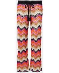 Anna Kosturova - Cotton Crochet Wide-Leg Pants - Lyst