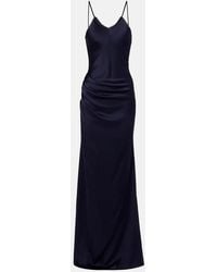 Victoria Beckham - Robe Longue En Satin Et Dentelle - Lyst