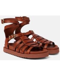 Zimmermann - Goldie Leather Gladiator Sandals - Lyst