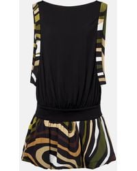 PUCCI - Vestido Corto Marmo De Jersey Fruncido - Lyst